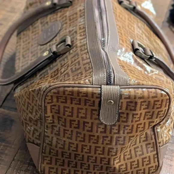 Authentic FENDI Boston Bag in Brown Zucca Coated Canvas - Picture 3 of 14